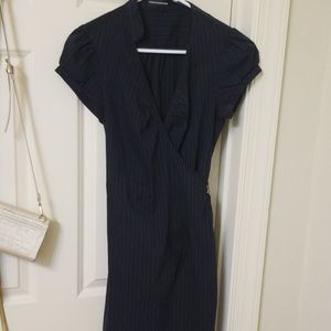 Express Pinstripe midi wrap dress